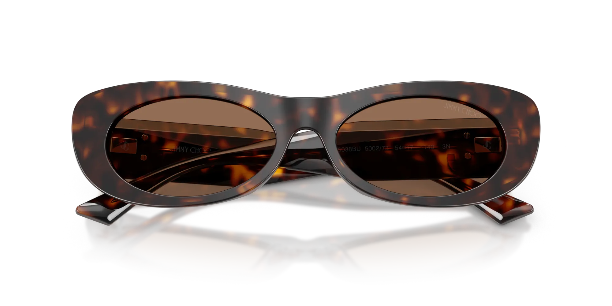 Jimmy Choo JC5038BU 500273 Occhiali da sole Acetato Tartaruga Marrone Rotonda Normale - immagine 2
