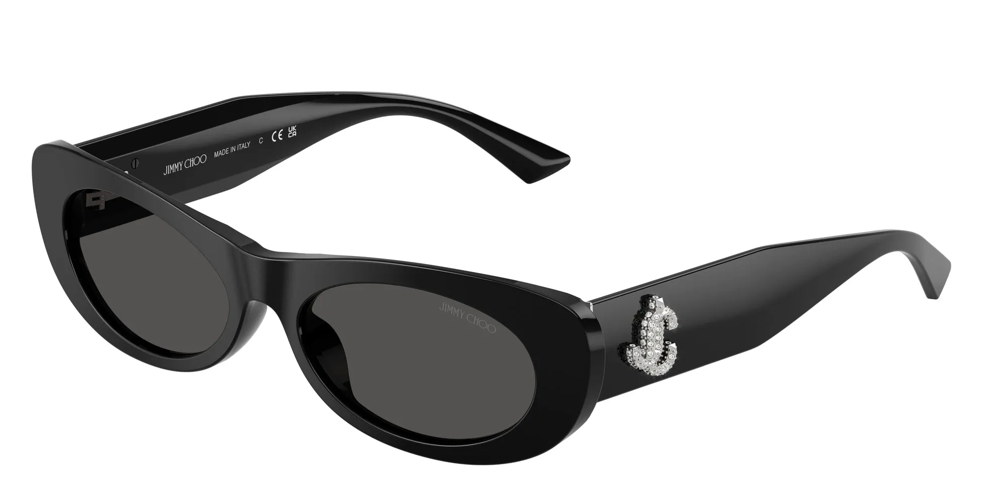 Jimmy Choo JC5038BU 500087 Occhiali da sole Acetato Nero Grigio Rotonda Normale - immagine 1