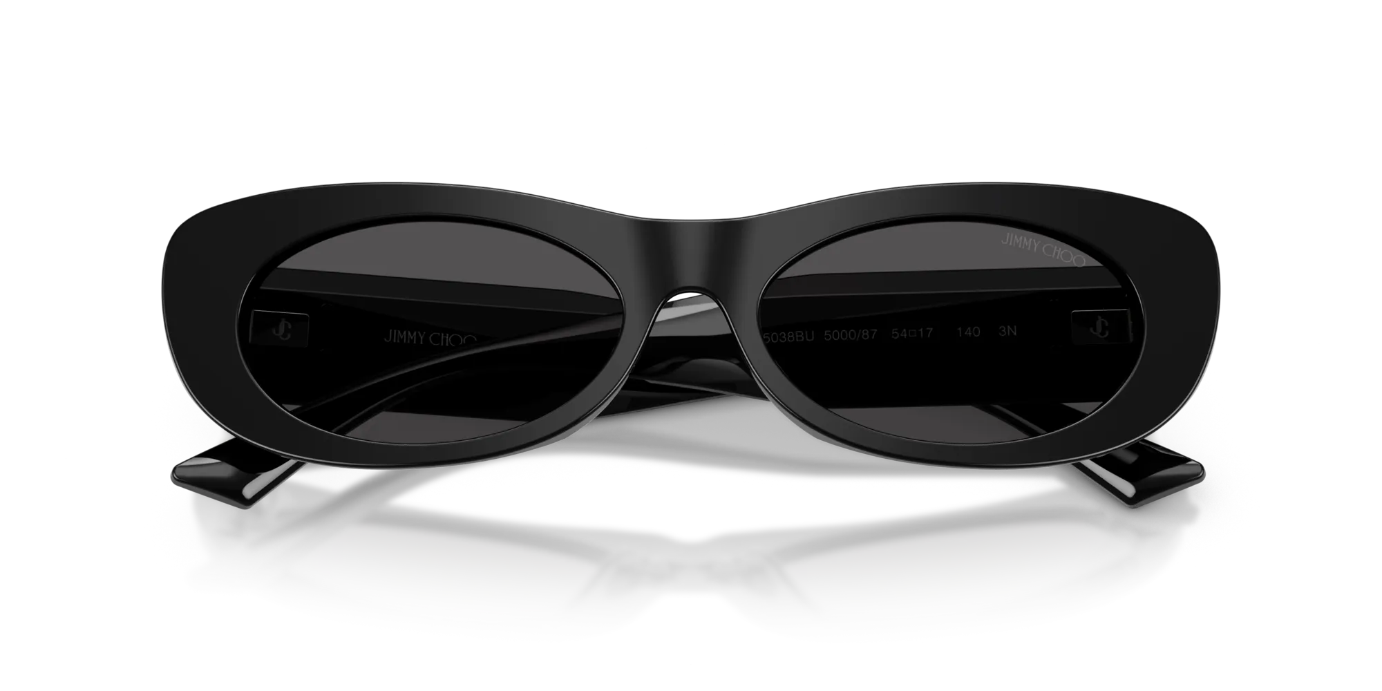 Jimmy Choo JC5038BU 500087 Occhiali da sole Acetato Nero Grigio Rotonda Normale - immagine 2