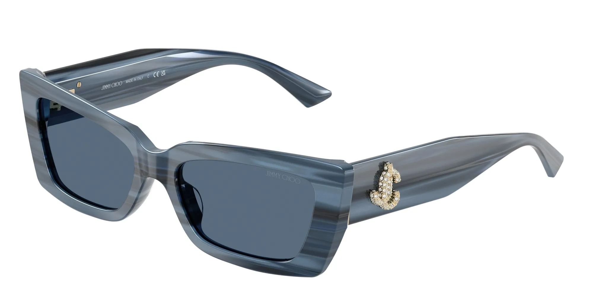 Jimmy Choo JC5037BU 507280 Occhiali da sole Acetato Blu Blu Cat Eye Normale - immagine 1