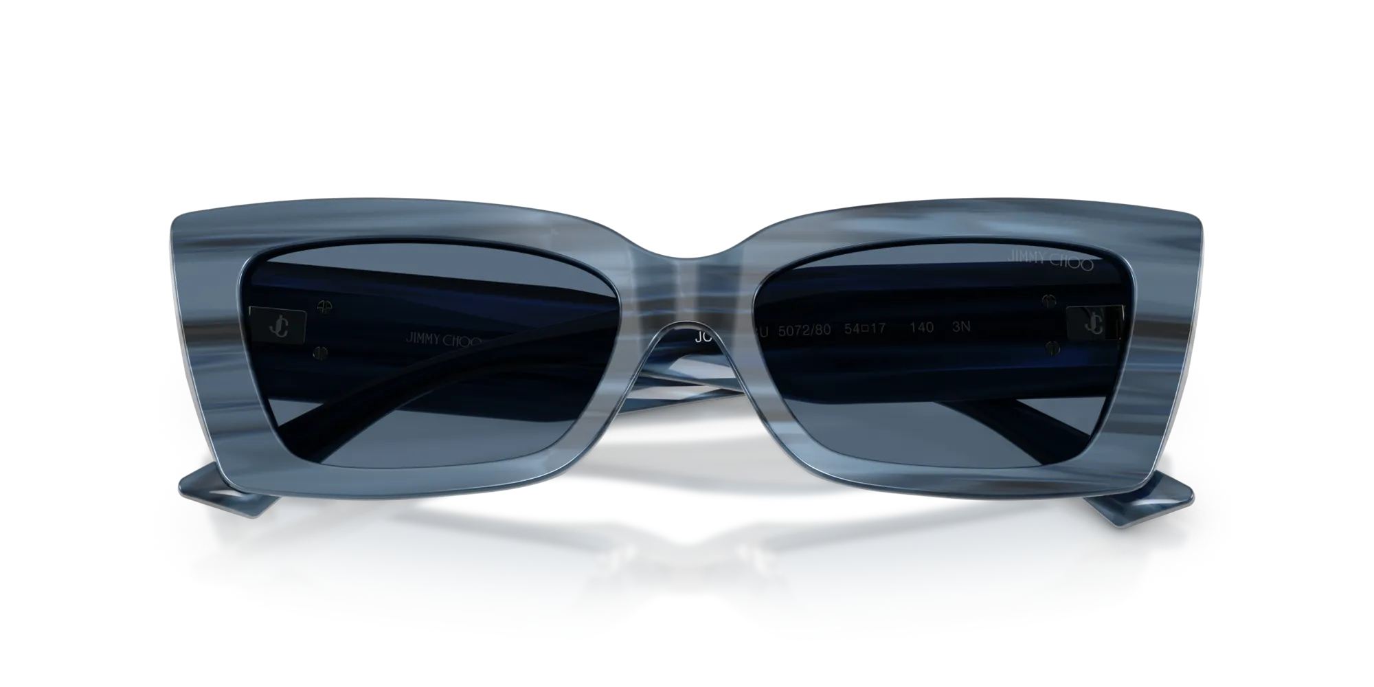 Jimmy Choo JC5037BU 507280 Occhiali da sole Acetato Blu Blu Cat Eye Normale - immagine 2