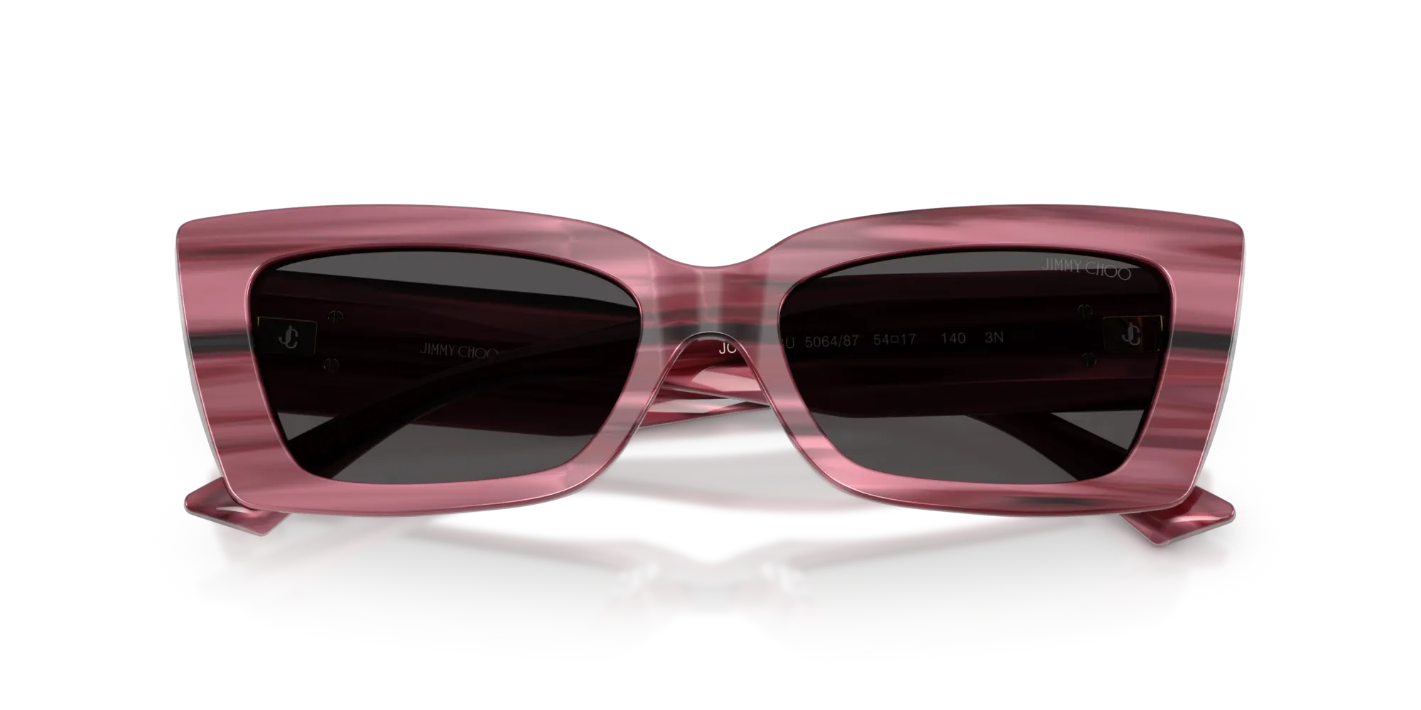 Jimmy Choo JC5037BU 506487 Occhiali da sole Acetato Viola Grigio Cat Eye Normale - immagine 2
