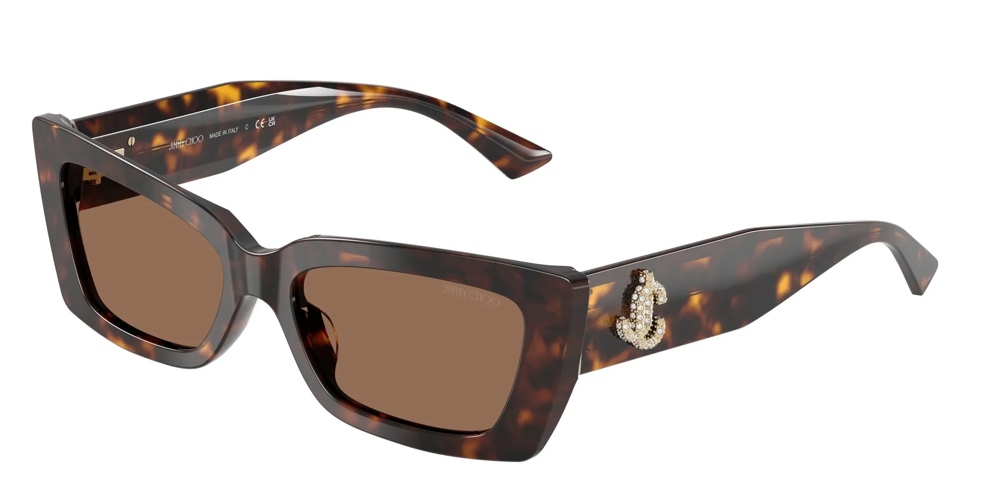 Jimmy Choo JC5037BU 500273 Occhiali da sole Acetato Tartaruga Marrone Cat Eye Normale - immagine 1