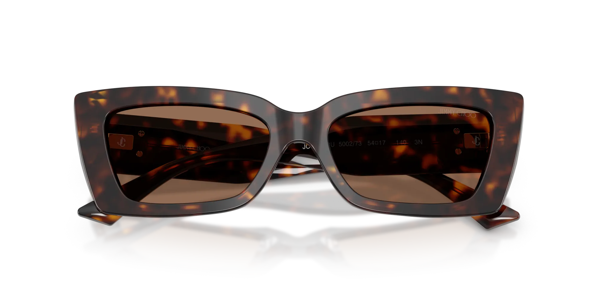 Jimmy Choo JC5037BU 500273 Occhiali da sole Acetato Tartaruga Marrone Cat Eye Normale - immagine 2