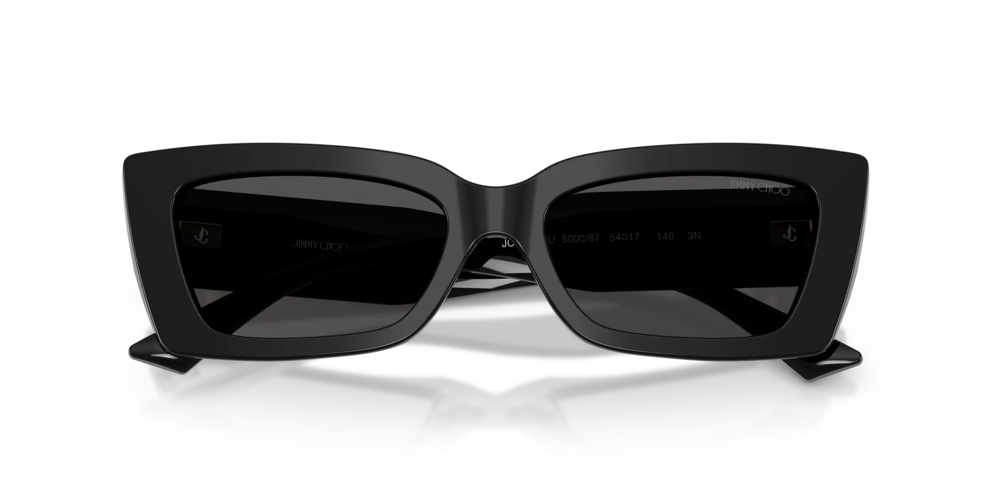 Jimmy Choo JC5037BU 500087 Occhiali da sole Acetato Nero Grigio Cat Eye Normale - immagine 2