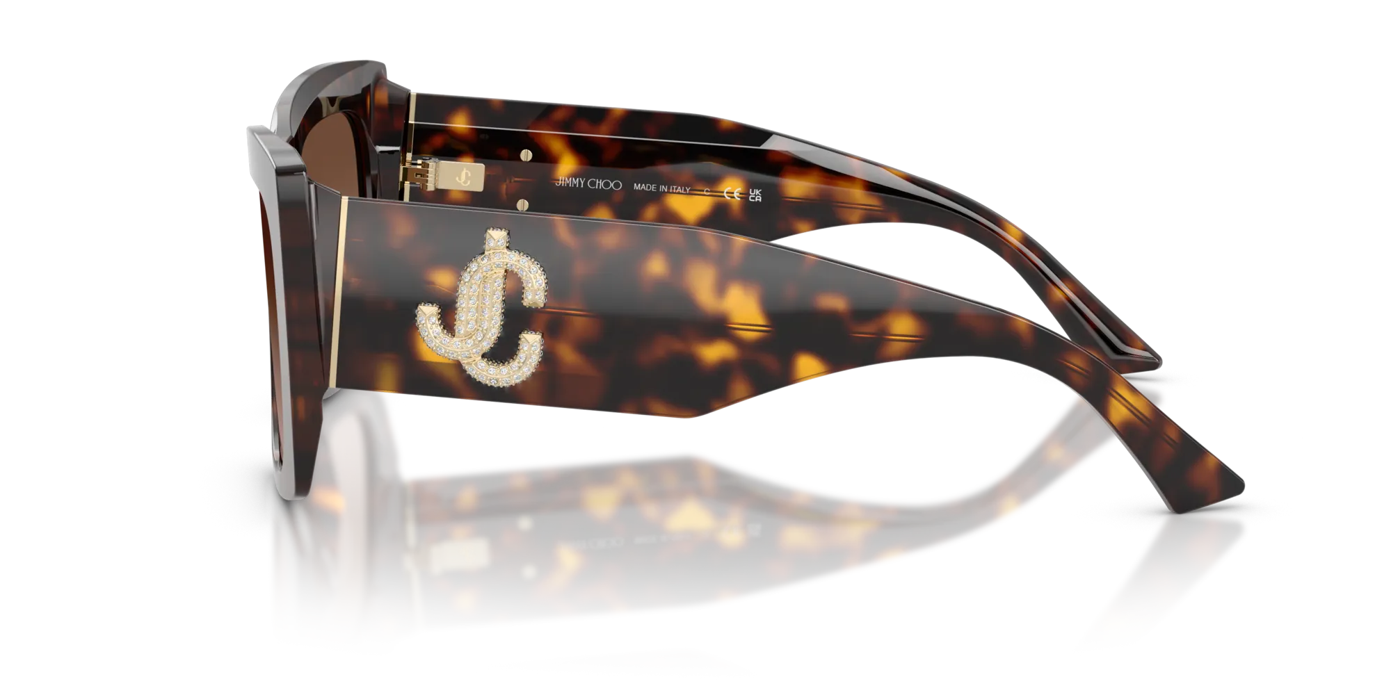 Jimmy Choo JC5036B 500213 Occhiali da sole Acetato Tartaruga Marrone Squadrata Normale Sfumato - immagine 4