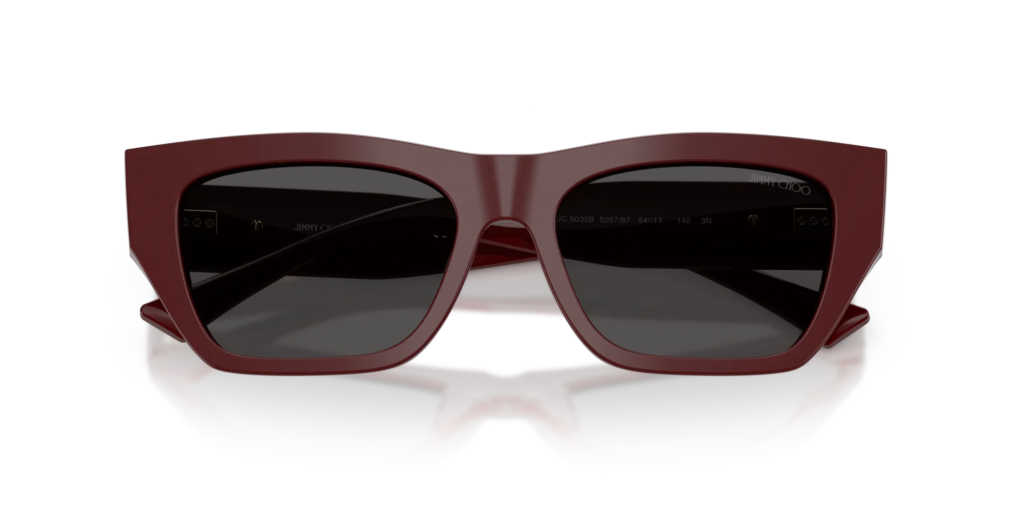 Jimmy Choo JC5035B 505787 Occhiali da sole Acetato Rosso Grigio Cat Eye Normale - immagine 2