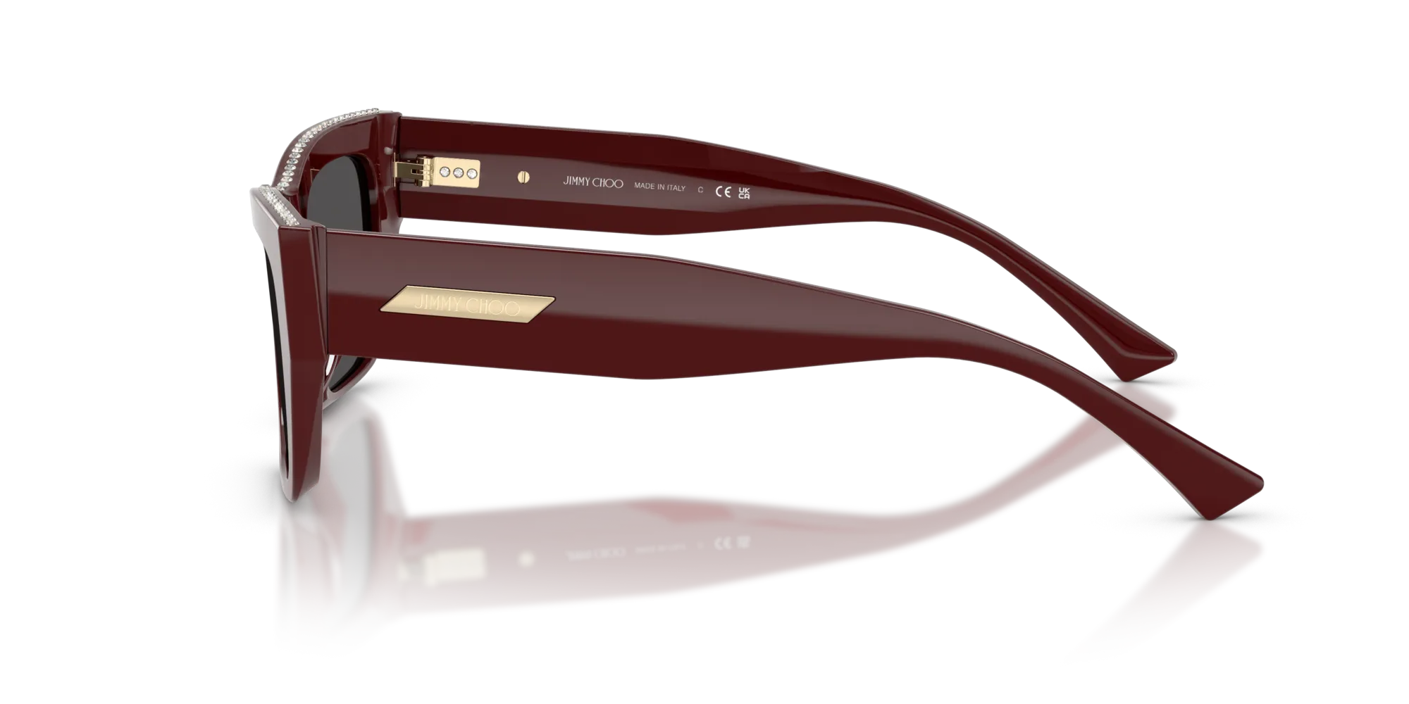 Jimmy Choo JC5035B 505787 Occhiali da sole Acetato Rosso Grigio Cat Eye Normale - immagine 4