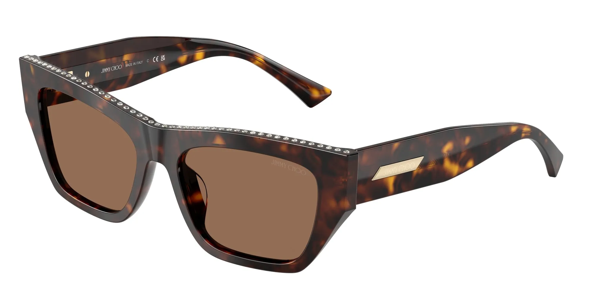Jimmy Choo JC5035B 500273 Occhiali da sole Acetato Tartaruga Marrone Cat Eye Normale - immagine 1