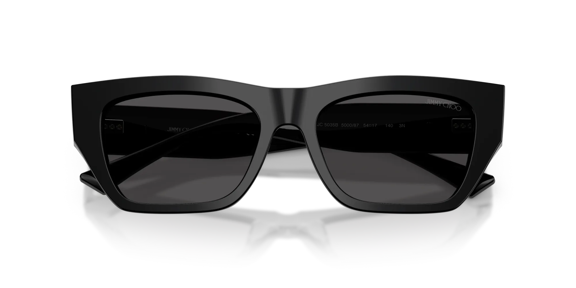 Jimmy Choo JC5035B 500087 Occhiali da sole Acetato Nero Grigio Cat Eye Normale - immagine 2