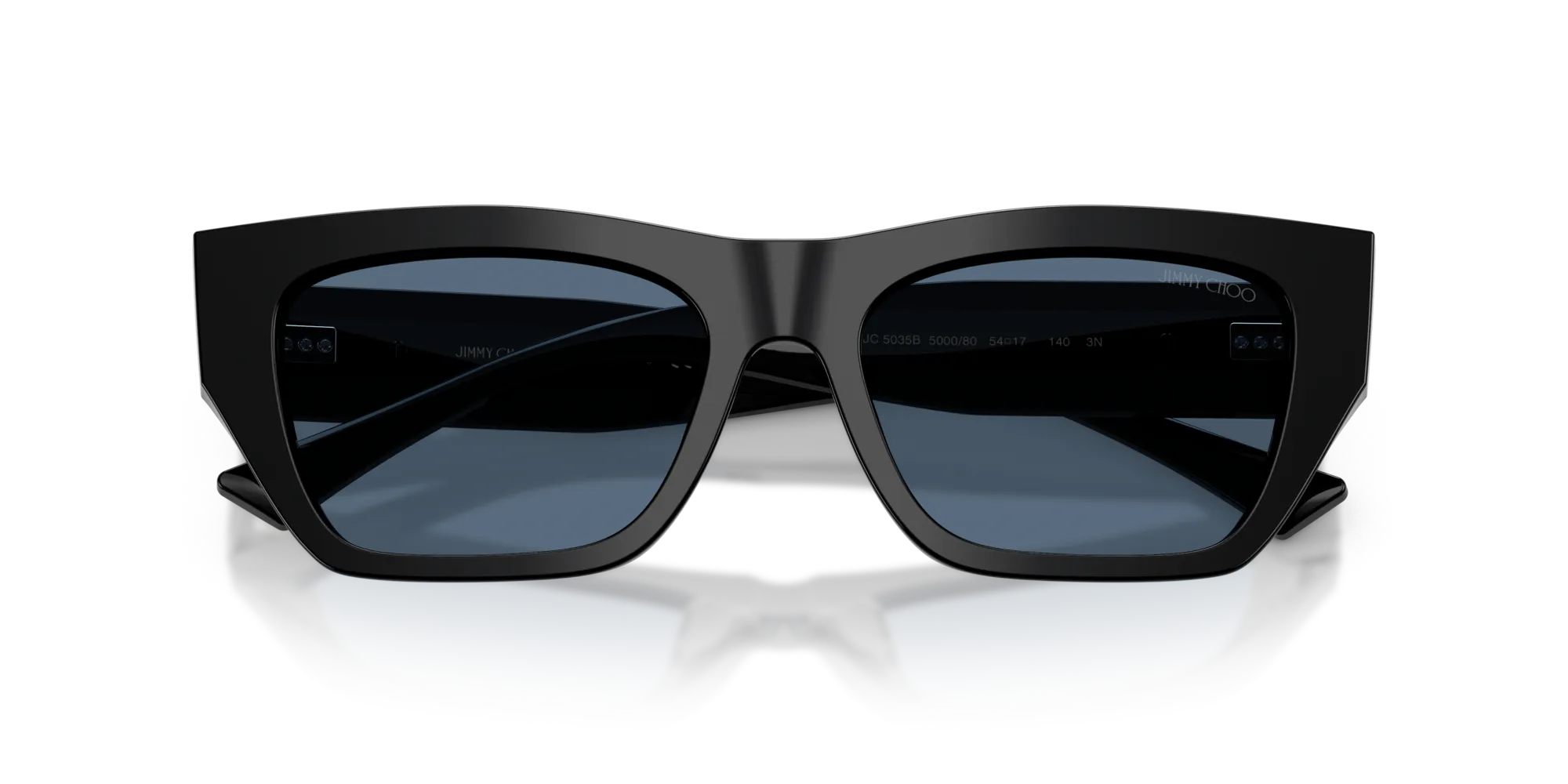 Jimmy Choo JC5035B 500080 Occhiali da sole Acetato Nero Blu Cat Eye Normale - immagine 2