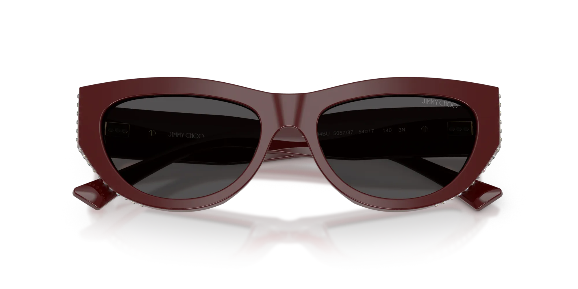 Jimmy Choo JC5034BU 505787 Occhiali da sole Acetato Rosso Grigio Cat Eye Normale - immagine 2