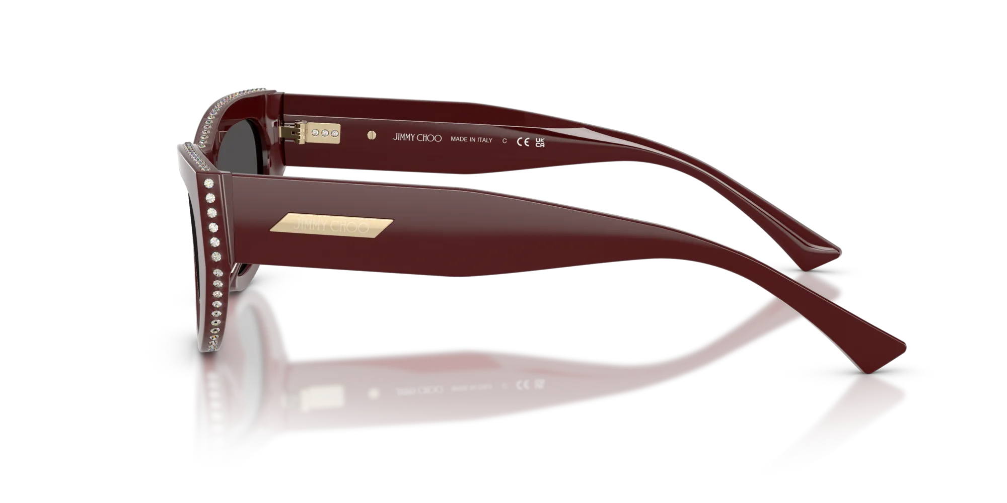 Jimmy Choo JC5034BU 505787 Occhiali da sole Acetato Rosso Grigio Cat Eye Normale - immagine 4