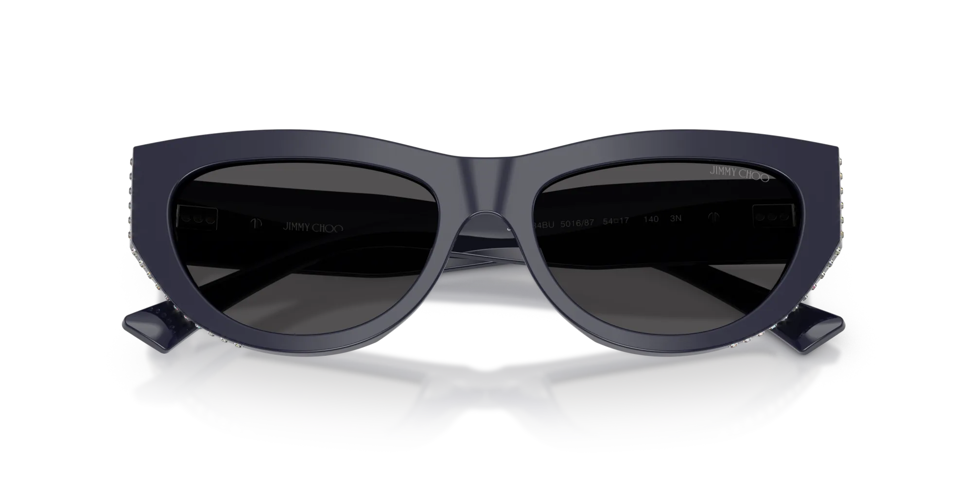 Jimmy Choo JC5034BU 501687 Occhiali da sole Acetato Blu Grigio Cat Eye Normale - immagine 2