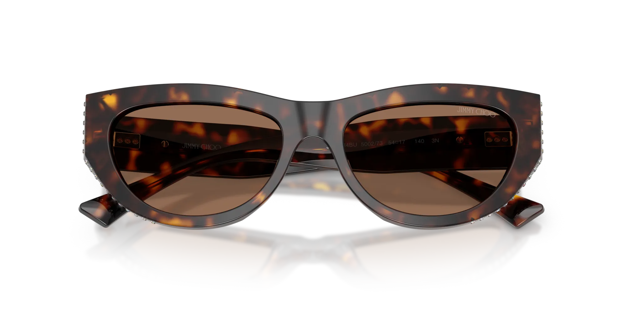 Jimmy Choo JC5034BU 500273 Occhiali da sole Acetato Tartaruga Marrone Cat Eye Normale - immagine 2