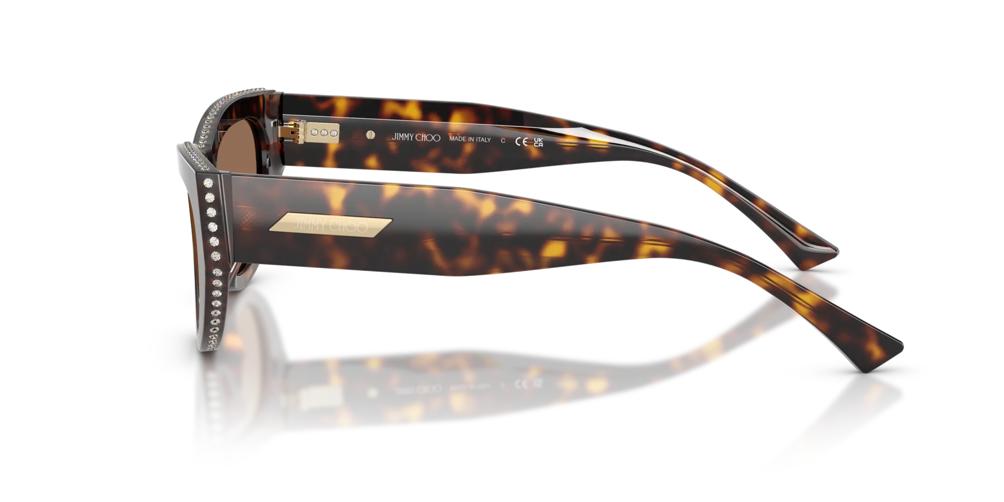 Jimmy Choo JC5034BU 500273 Occhiali da sole Acetato Tartaruga Marrone Cat Eye Normale - immagine 4