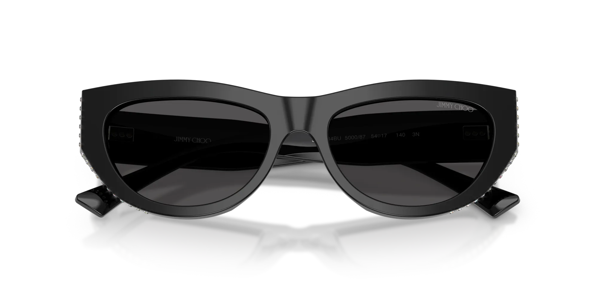 Jimmy Choo JC5034BU 500087 Occhiali da sole Acetato Nero Grigio Cat Eye Normale - immagine 2