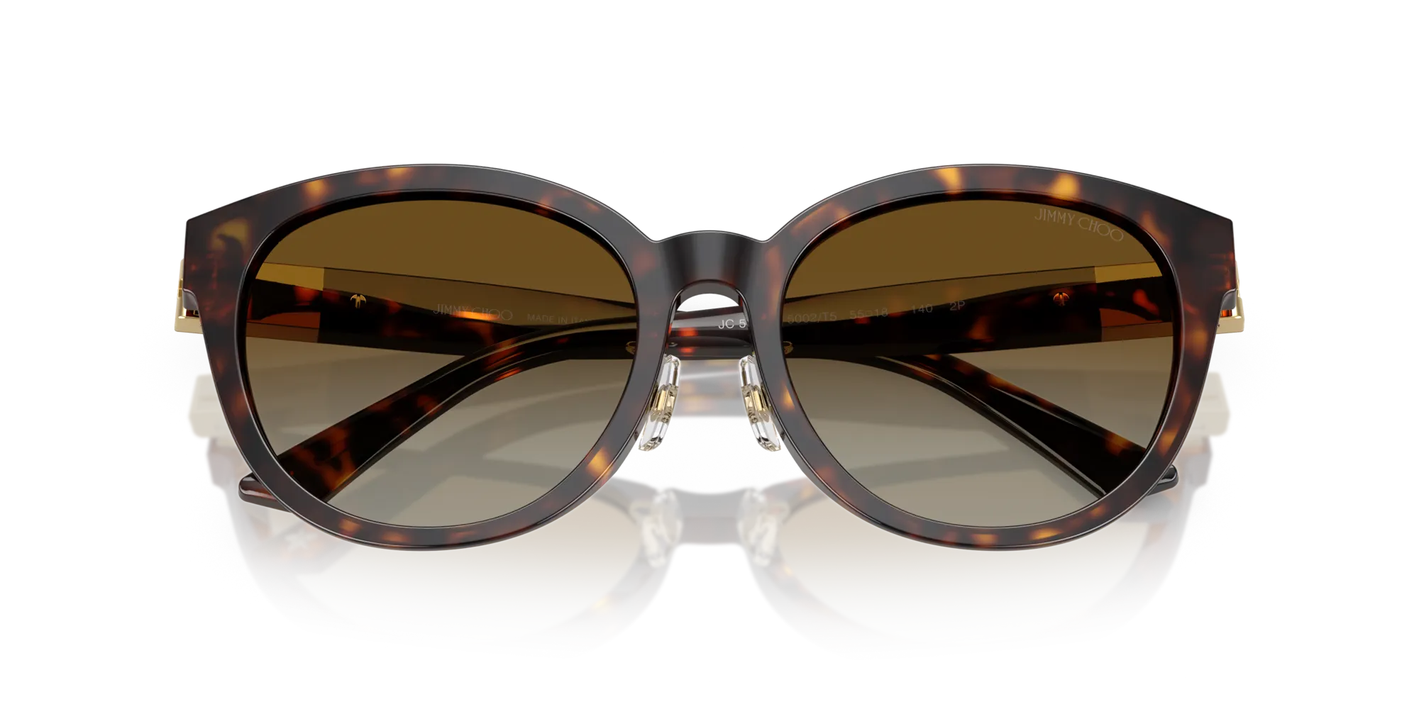 Jimmy Choo JC5032D 5002T5 Occhiali da sole Acetato Tartaruga Marrone Pantos Polarizzata Sfumato - immagine 2