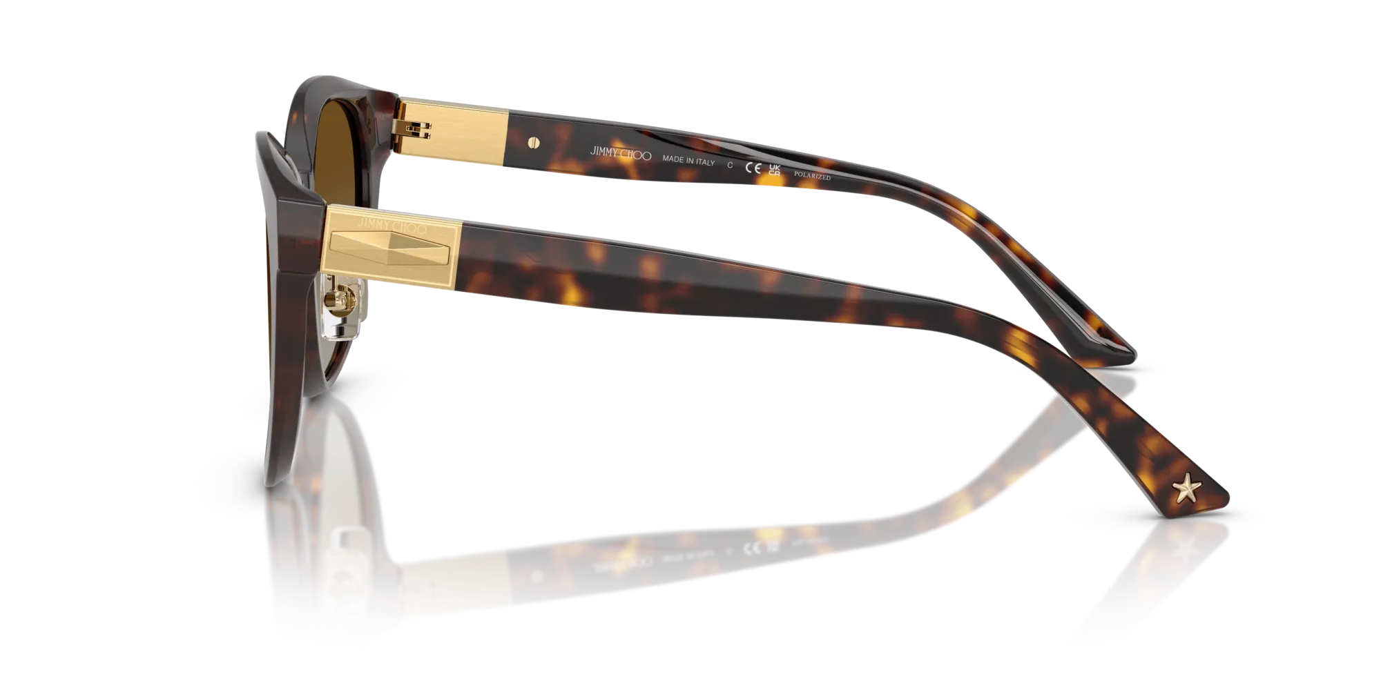 Jimmy Choo JC5032D 5002T5 Occhiali da sole Acetato Tartaruga Marrone Pantos Polarizzata Sfumato - immagine 4