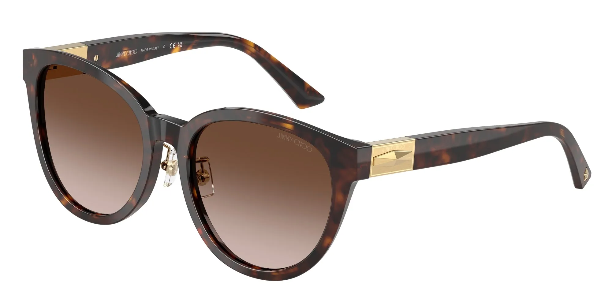 Jimmy Choo JC5032D 50028G Occhiali da sole Acetato Tartaruga Marrone Pantos Normale Sfumato - immagine 1