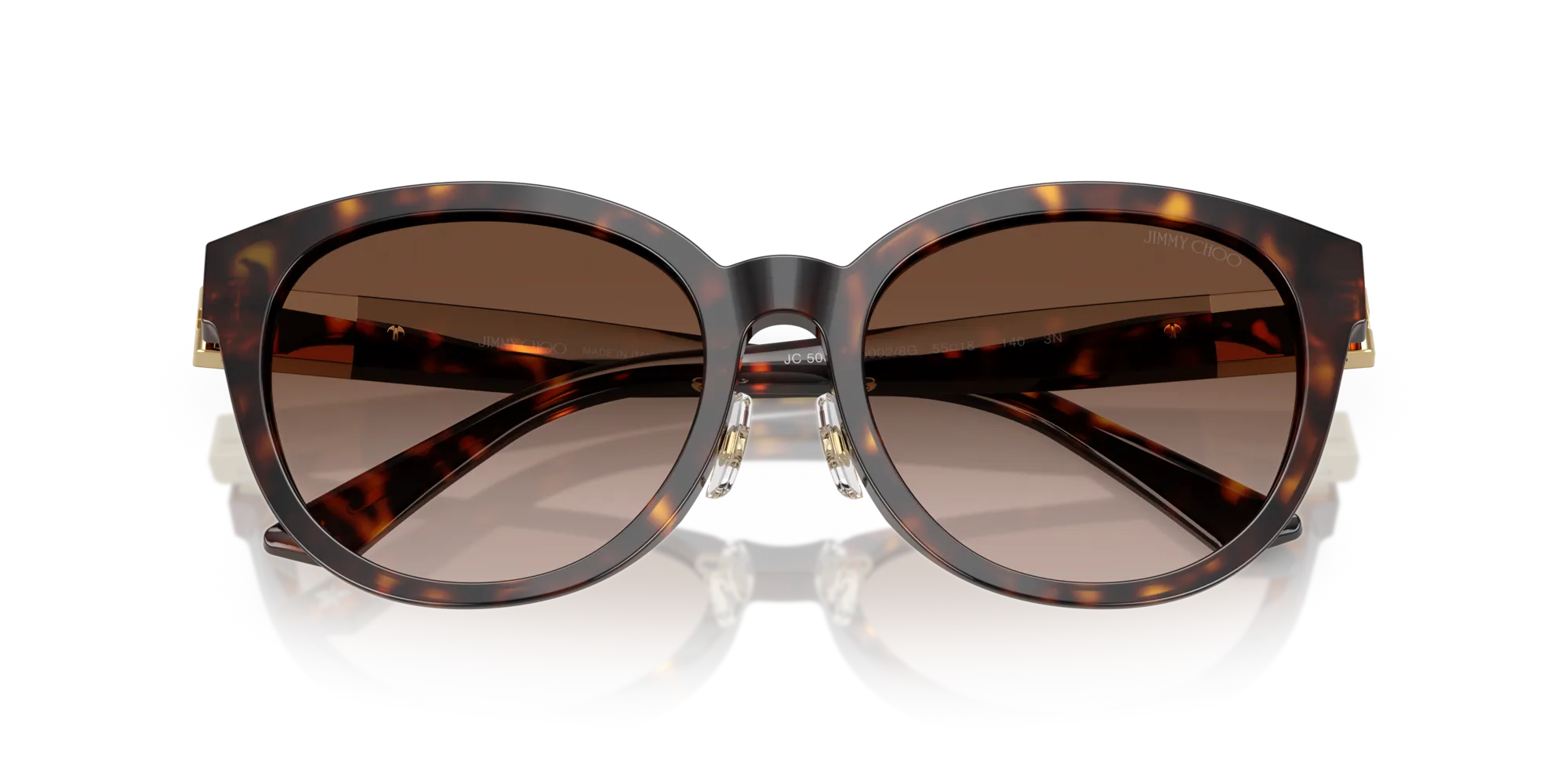 Jimmy Choo JC5032D 50028G Occhiali da sole Acetato Tartaruga Marrone Pantos Normale Sfumato - immagine 2