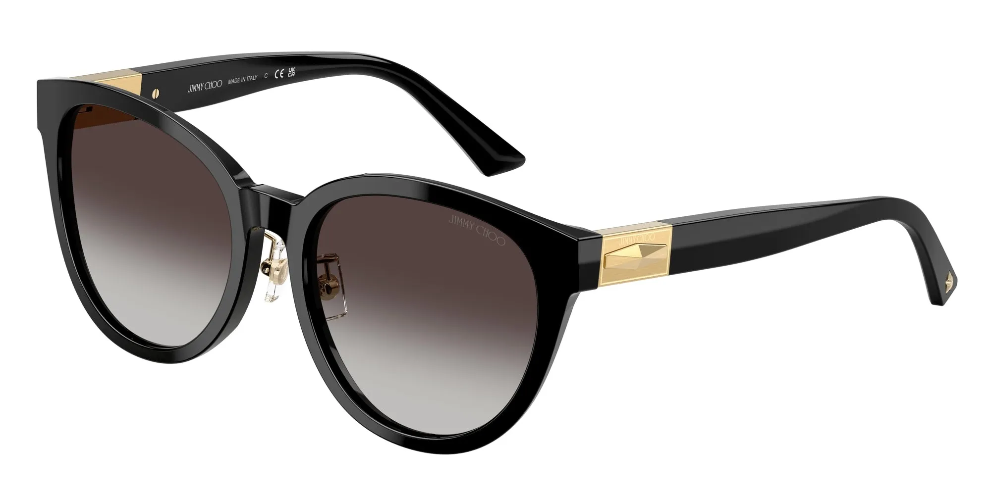 Jimmy Choo JC5032D 500086 Occhiali da sole Acetato Nero Grigio Pantos Normale Sfumato - immagine 1