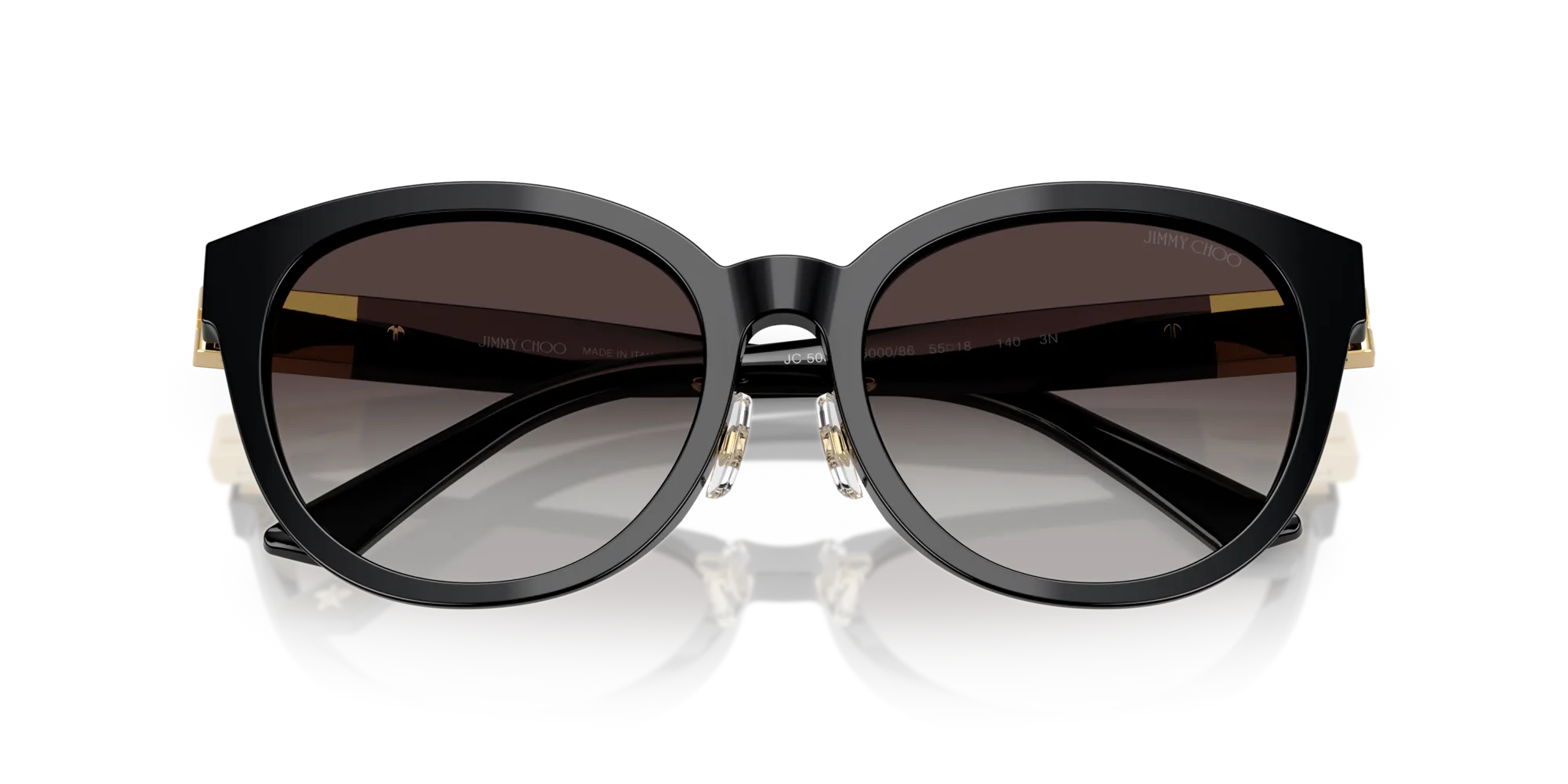 Jimmy Choo JC5032D 500086 Occhiali da sole Acetato Nero Grigio Pantos Normale Sfumato - immagine 2