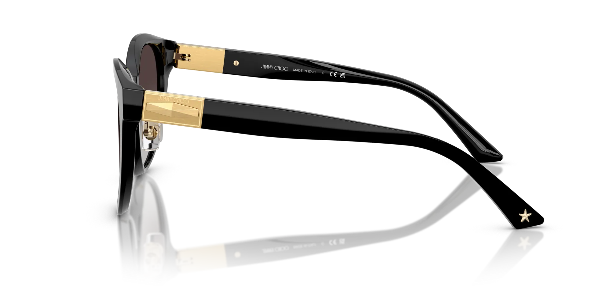 Jimmy Choo JC5032D 500086 Occhiali da sole Acetato Nero Grigio Pantos Normale Sfumato - immagine 4
