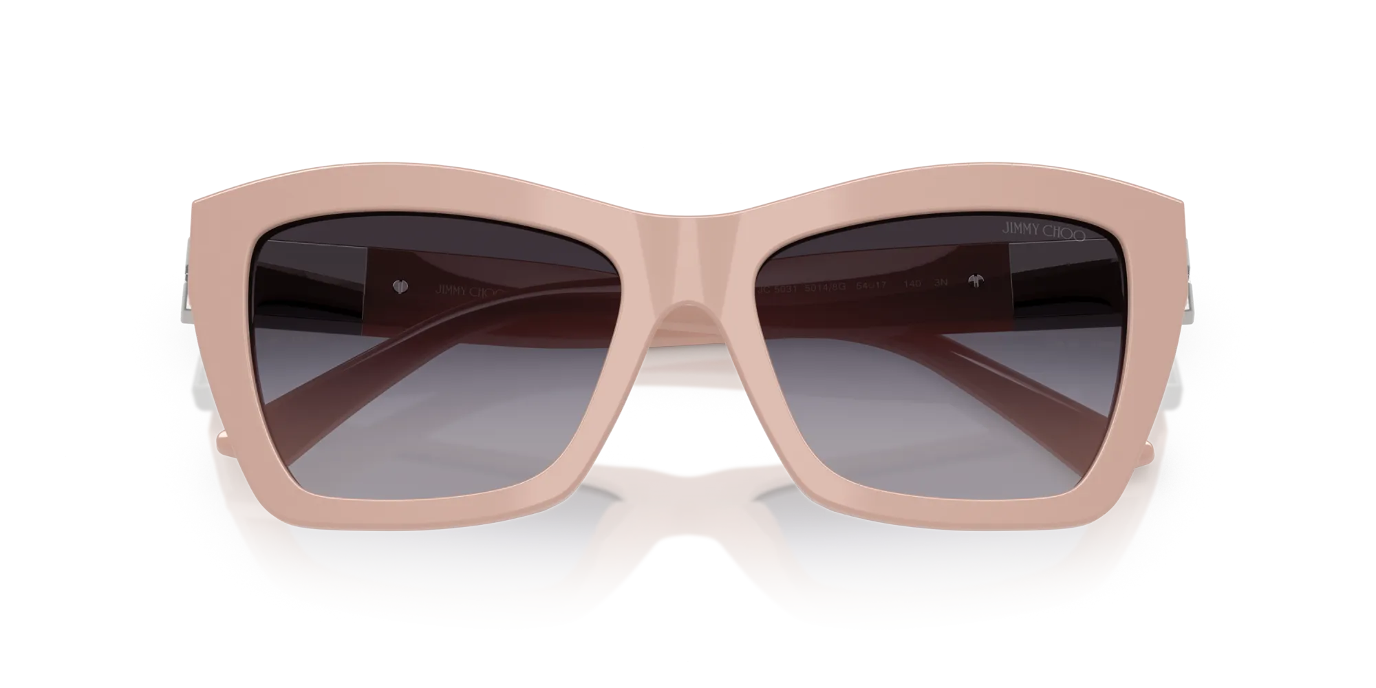 Jimmy Choo JC5031 50148G Occhiali da sole Acetato Rosa Grigio Cat Eye Normale Sfumato - immagine 2