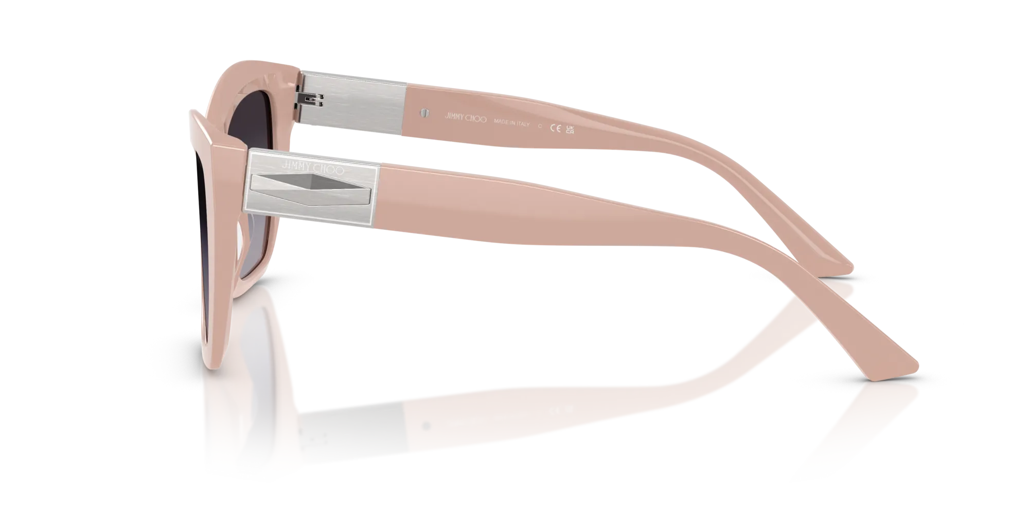Jimmy Choo JC5031 50148G Occhiali da sole Acetato Rosa Grigio Cat Eye Normale Sfumato - immagine 4
