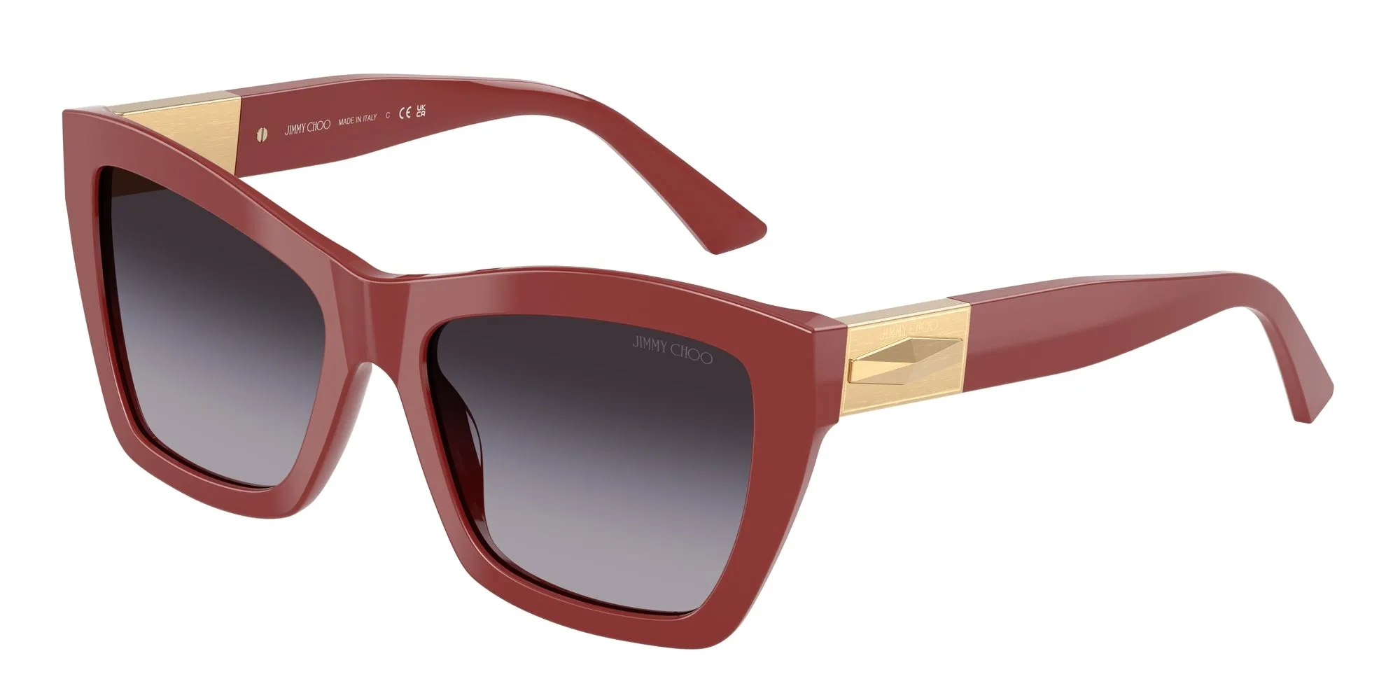 Jimmy Choo JC5031 50138G Occhiali da sole Acetato Rosso Grigio Cat Eye Normale Sfumato - immagine 1