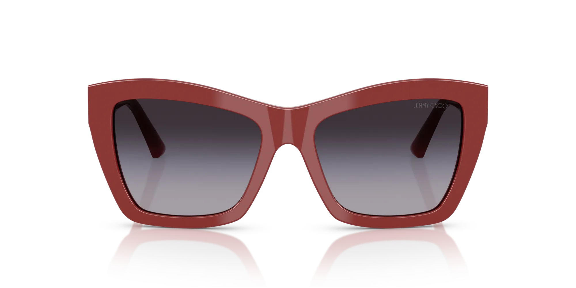 Jimmy Choo JC5031 50138G Occhiali da sole Acetato Rosso Grigio Cat Eye Normale Sfumato - immagine 3