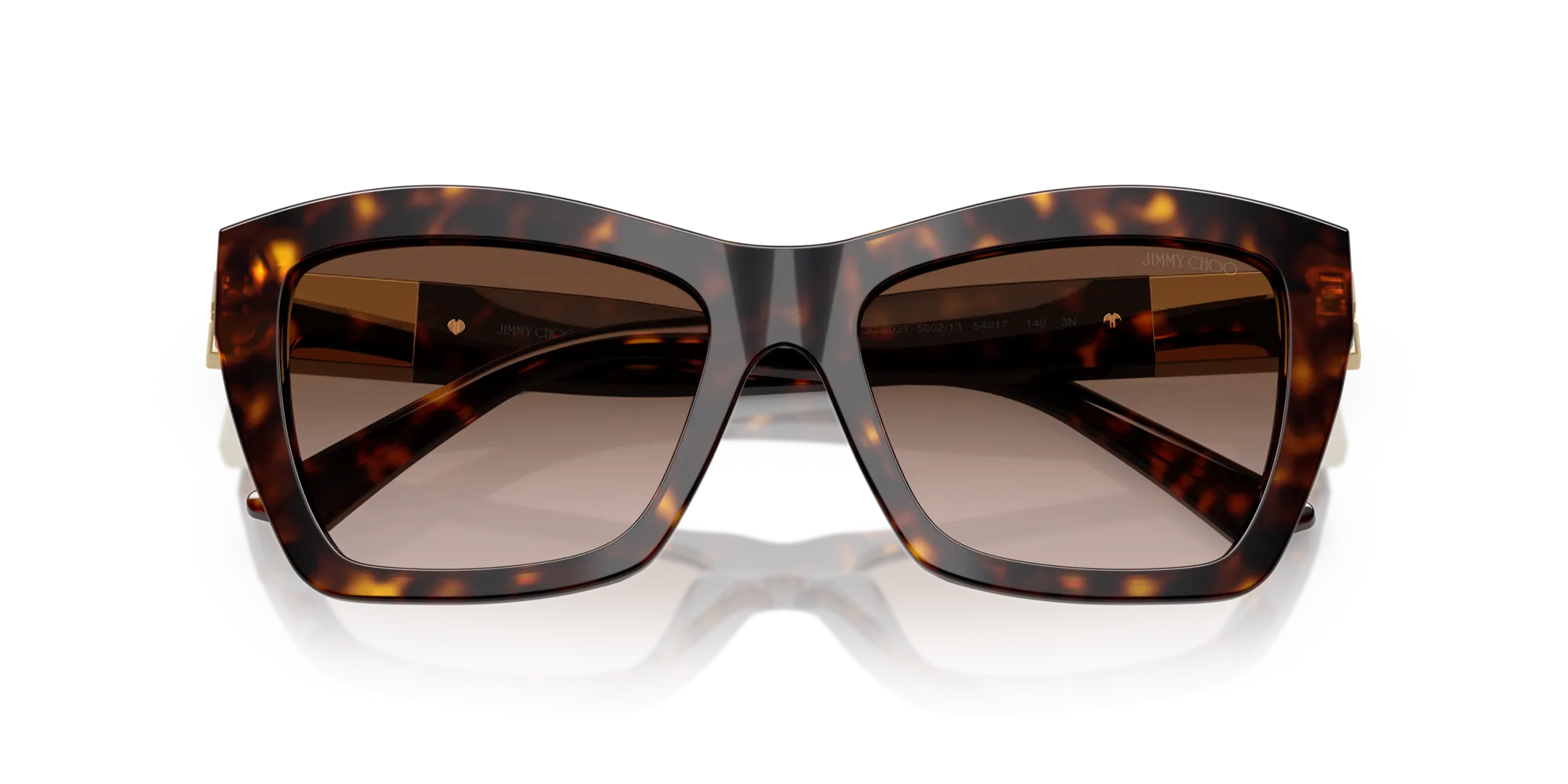 Jimmy Choo JC5031 500213 Occhiali da sole Acetato Tartaruga Marrone Cat Eye Normale Sfumato - immagine 2