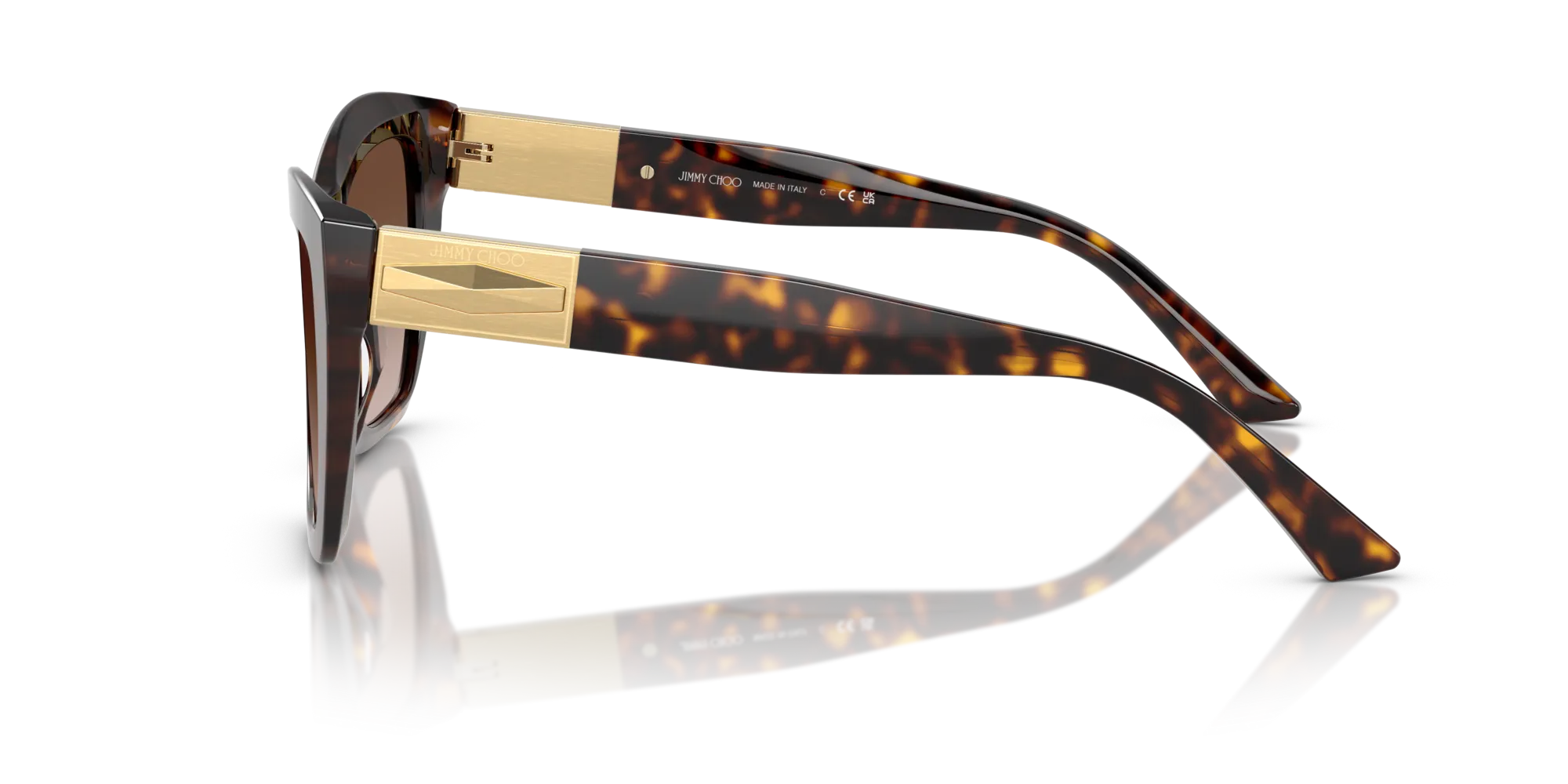 Jimmy Choo JC5031 500213 Occhiali da sole Acetato Tartaruga Marrone Cat Eye Normale Sfumato - immagine 4