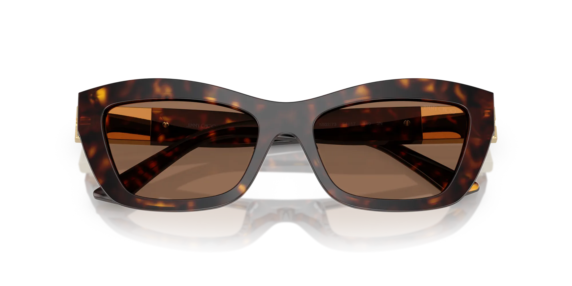 Jimmy Choo JC5030U 500273 Occhiali da sole Acetato Tartaruga Marrone Cat Eye Normale - immagine 2