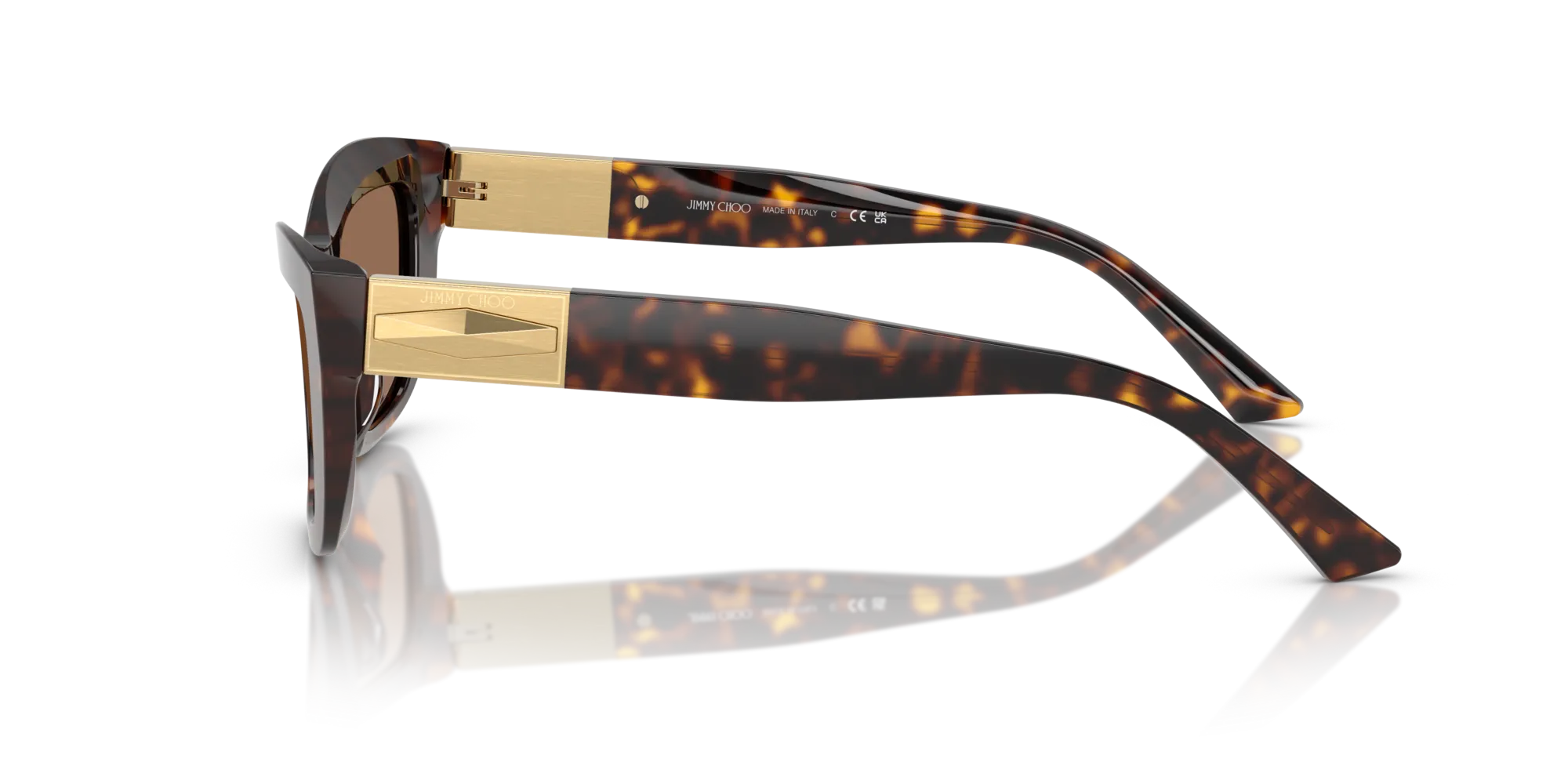 Jimmy Choo JC5030U 500273 Occhiali da sole Acetato Tartaruga Marrone Cat Eye Normale - immagine 4
