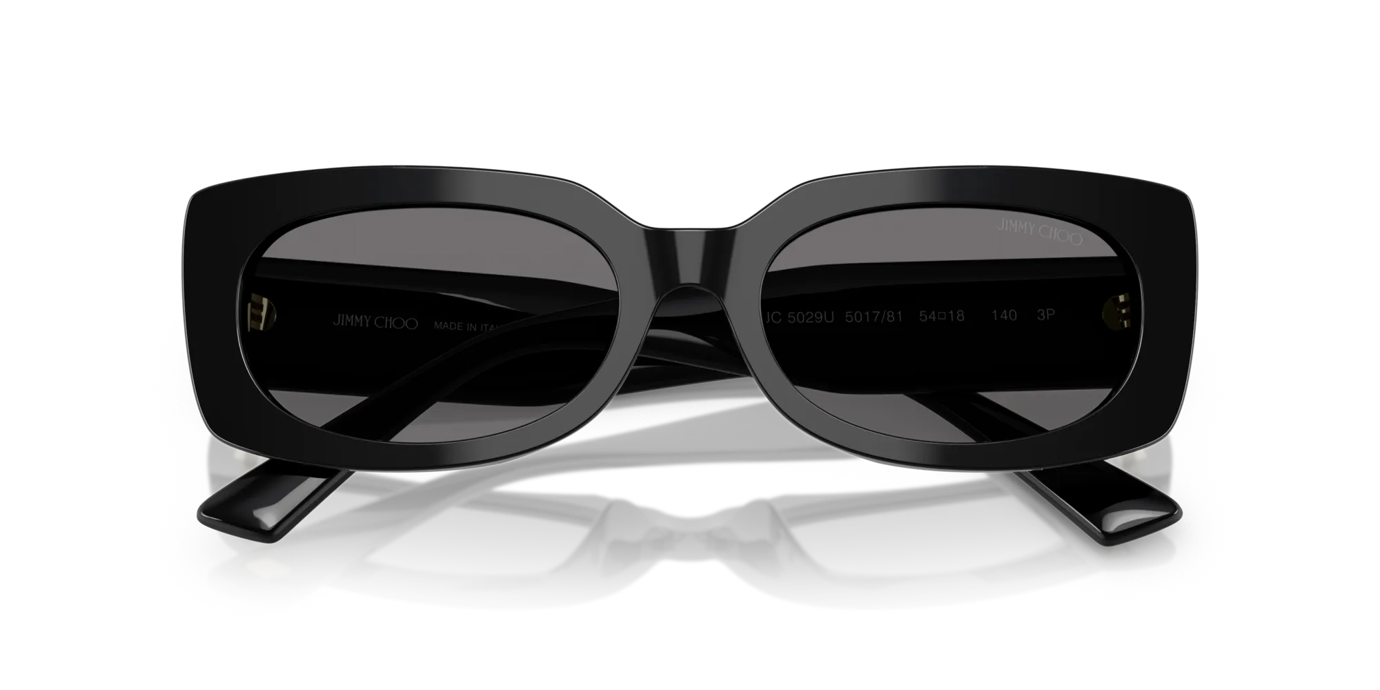 Jimmy Choo JC5029U 501781 Occhiali da sole Acetato Nero Grigio Pillow Polarizzata - immagine 2