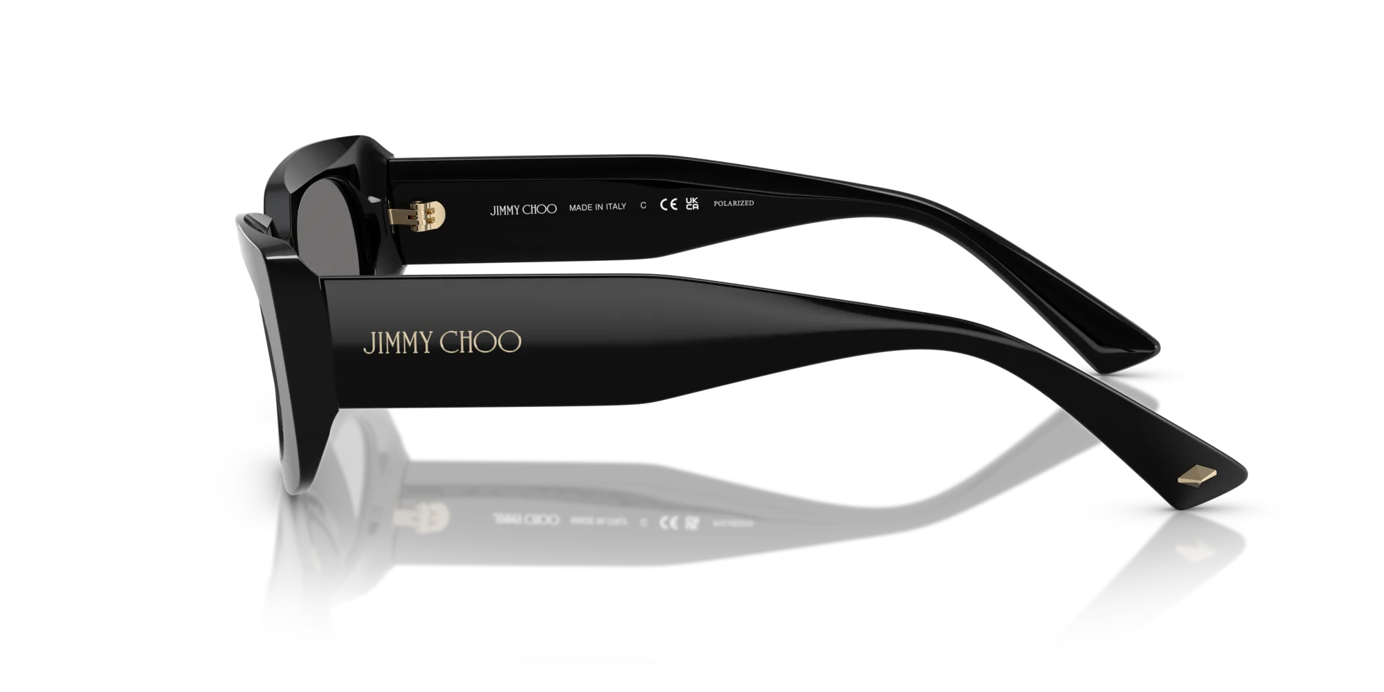 Jimmy Choo JC5029U 501781 Occhiali da sole Acetato Nero Grigio Pillow Polarizzata - immagine 4