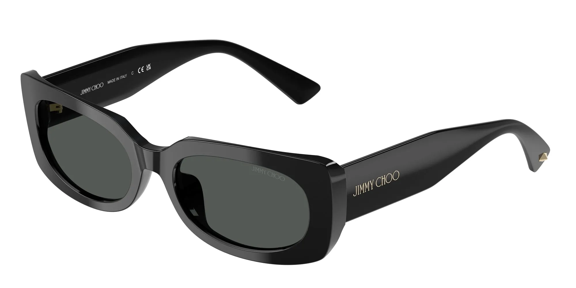 Jimmy Choo JC5029U 500087 Occhiali da sole Acetato Nero Grigio Pillow Normale - immagine 1