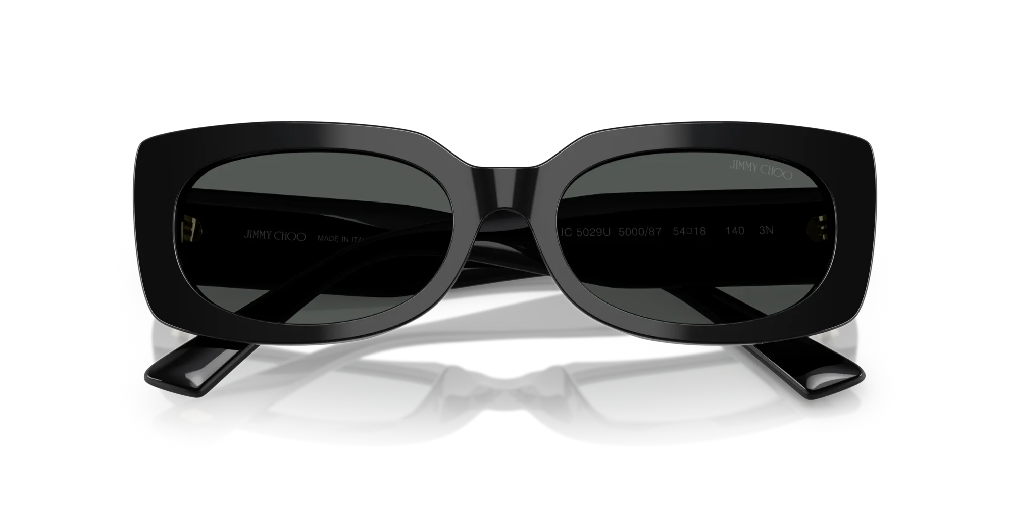 Jimmy Choo JC5029U 500087 Occhiali da sole Acetato Nero Grigio Pillow Normale - immagine 2
