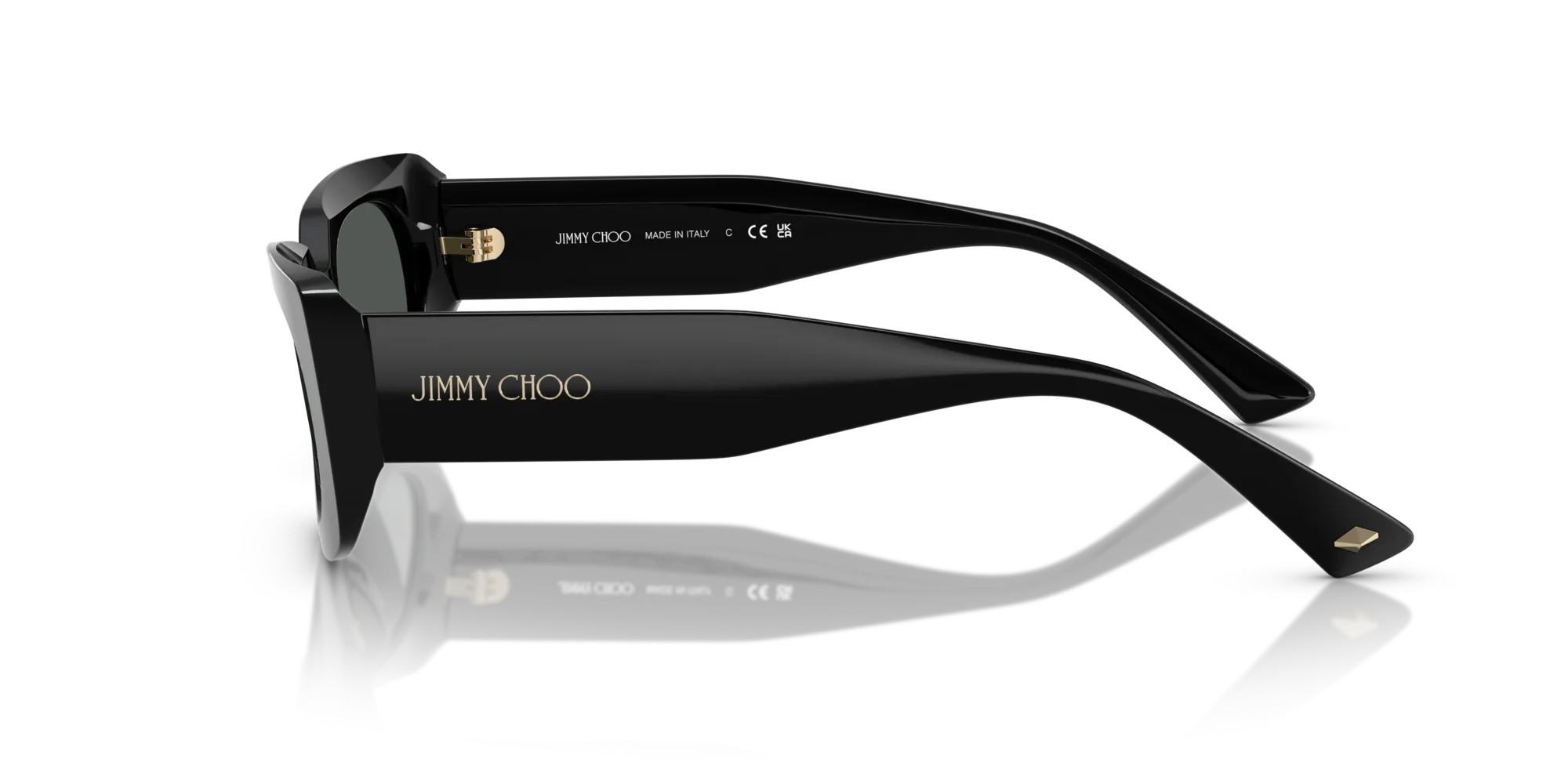 Jimmy Choo JC5029U 500087 Occhiali da sole Acetato Nero Grigio Pillow Normale - immagine 4