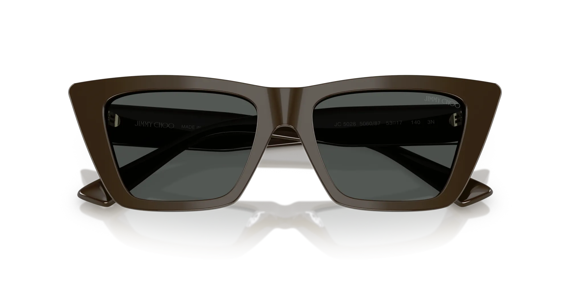 Jimmy Choo JC5028 506087 Occhiali da sole Acetato Verde Grigio Cat Eye Normale - immagine 2