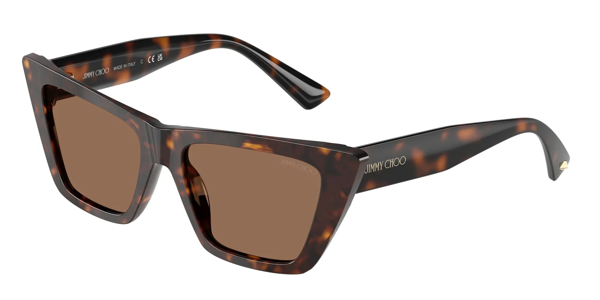 Jimmy Choo JC5028 500273 Occhiali da sole Acetato Tartaruga Marrone Cat Eye Normale - immagine 1
