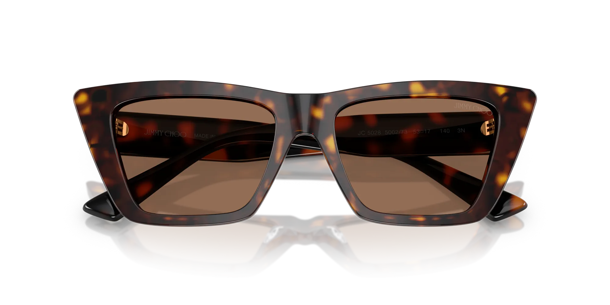 Jimmy Choo JC5028 500273 Occhiali da sole Acetato Tartaruga Marrone Cat Eye Normale - immagine 2
