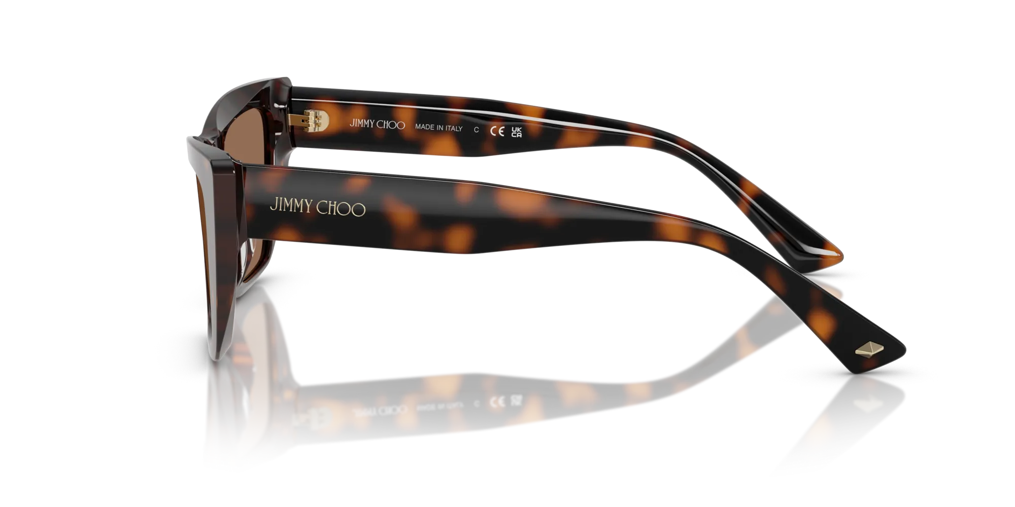 Jimmy Choo JC5028 500273 Occhiali da sole Acetato Tartaruga Marrone Cat Eye Normale - immagine 4