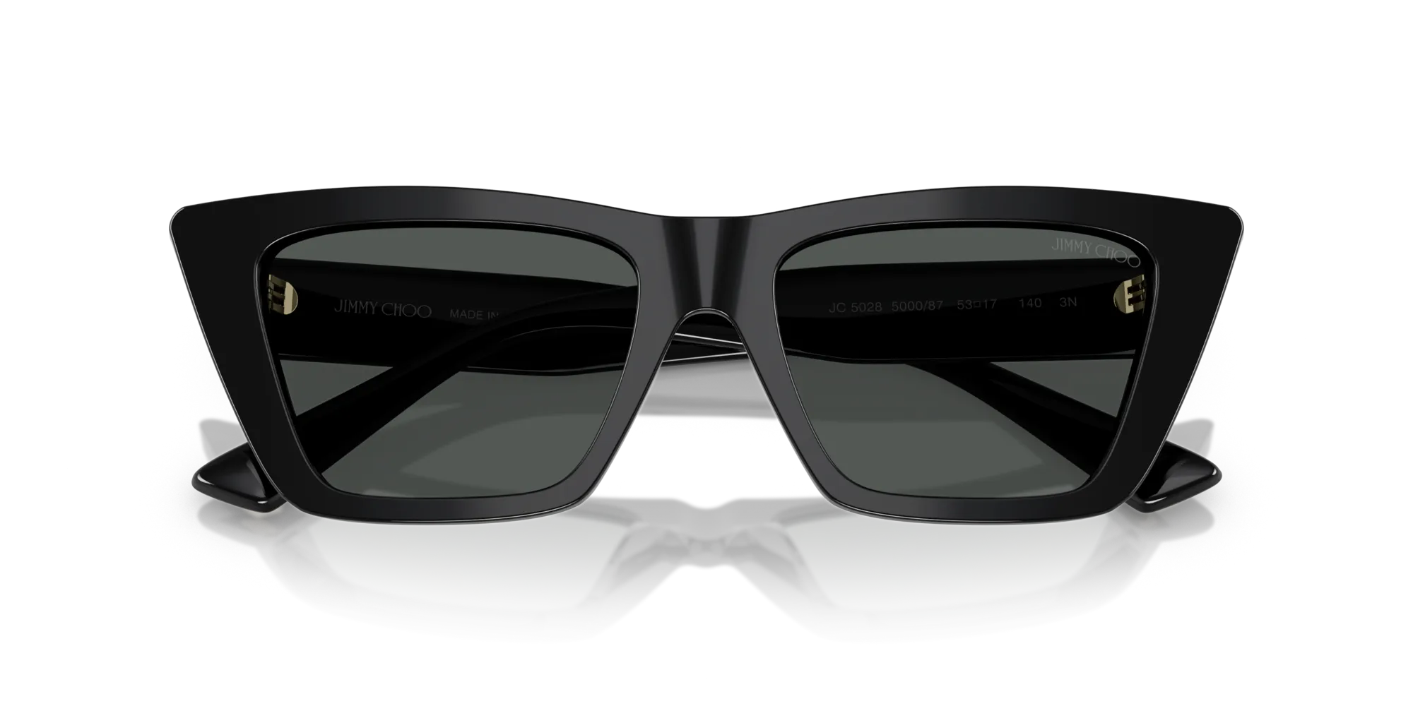 Jimmy Choo JC5028 500087 Occhiali da sole Acetato Nero Grigio Cat Eye Normale - immagine 2