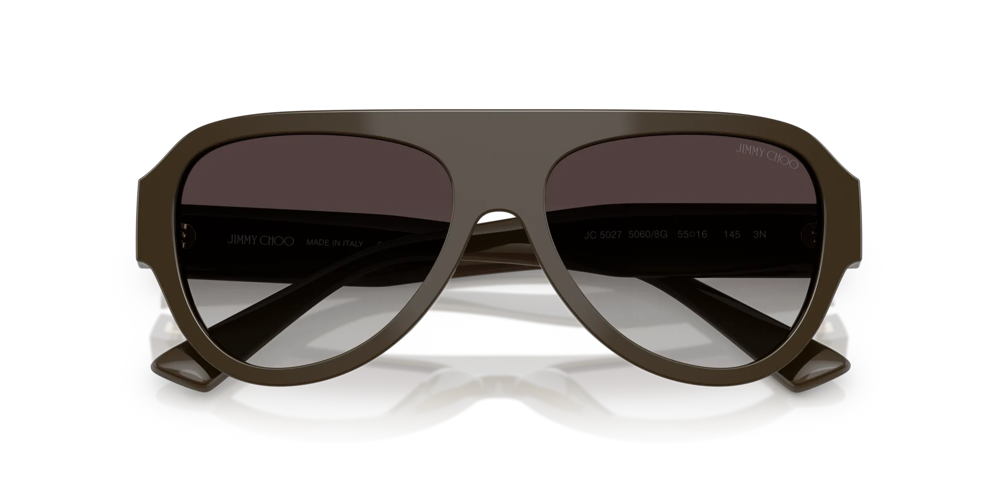 Jimmy Choo JC5027 50608G Occhiali da sole Acetato Verde Grigio Pilot Normale Sfumato - immagine 2