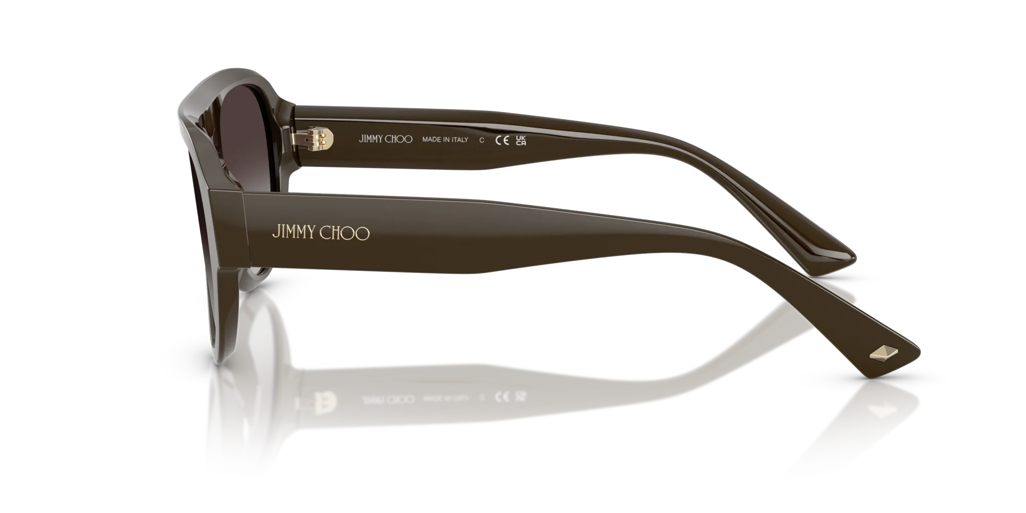 Jimmy Choo JC5027 50608G Occhiali da sole Acetato Verde Grigio Pilot Normale Sfumato - immagine 4