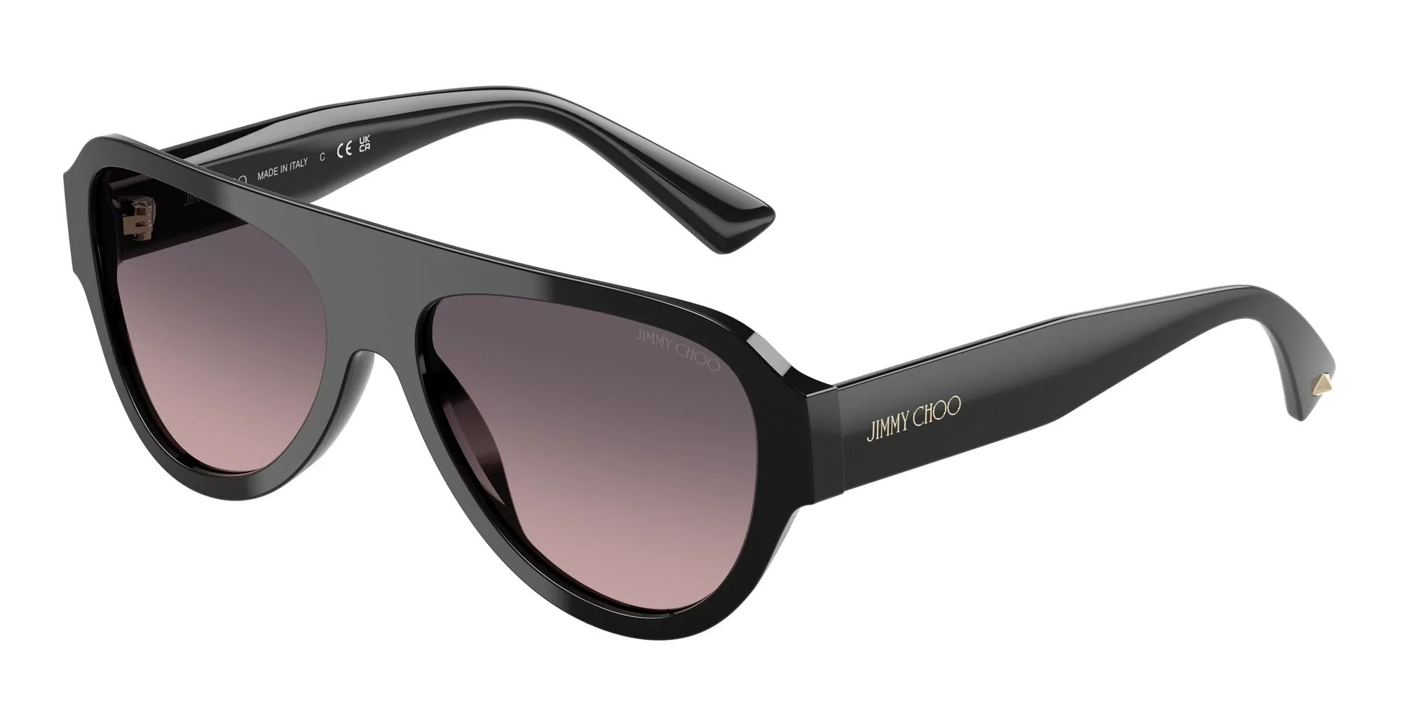 Jimmy Choo JC5027 501746 Occhiali da sole Acetato Nero Rosa Pilot Normale Sfumato - immagine 1