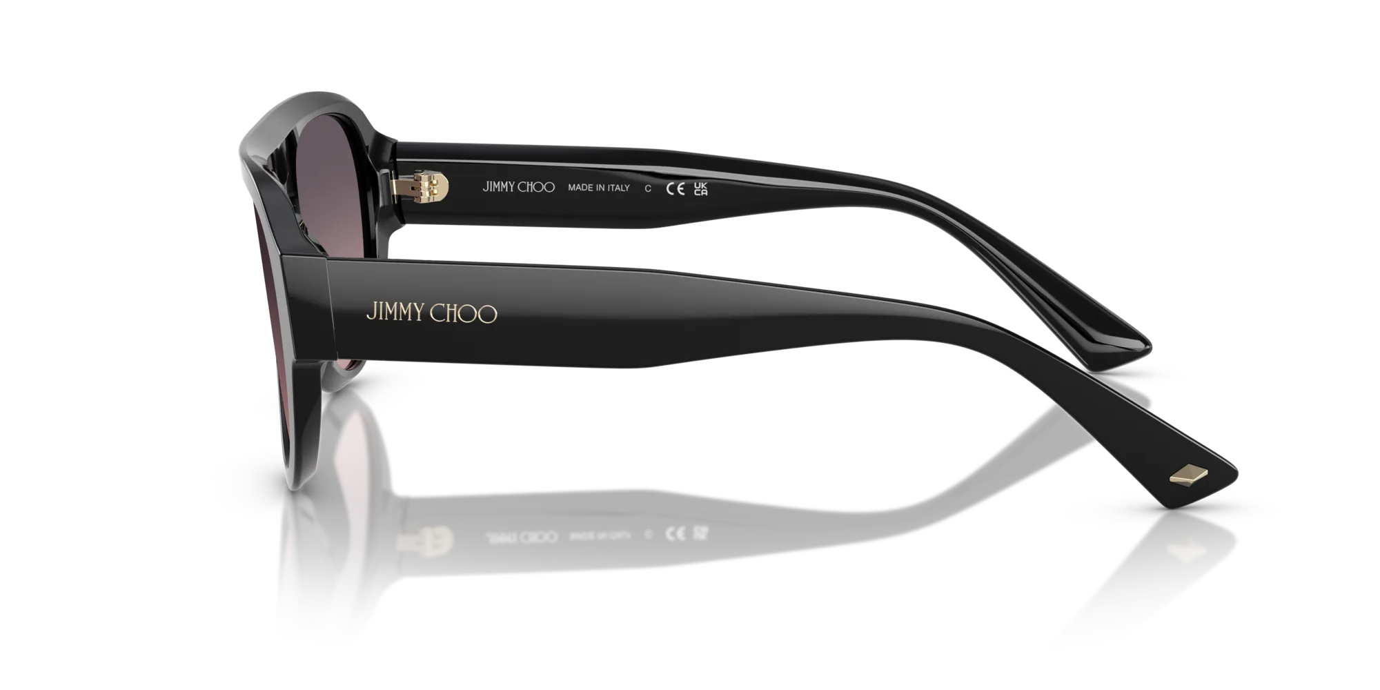 Jimmy Choo JC5027 501746 Occhiali da sole Acetato Nero Rosa Pilot Normale Sfumato - immagine 4